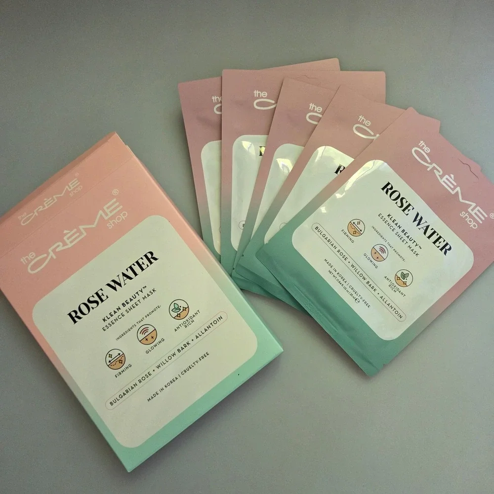 The Creme Shop Rose Water Klean Beauty Essence Sheet Mask 5 Pack CRIFM9054
